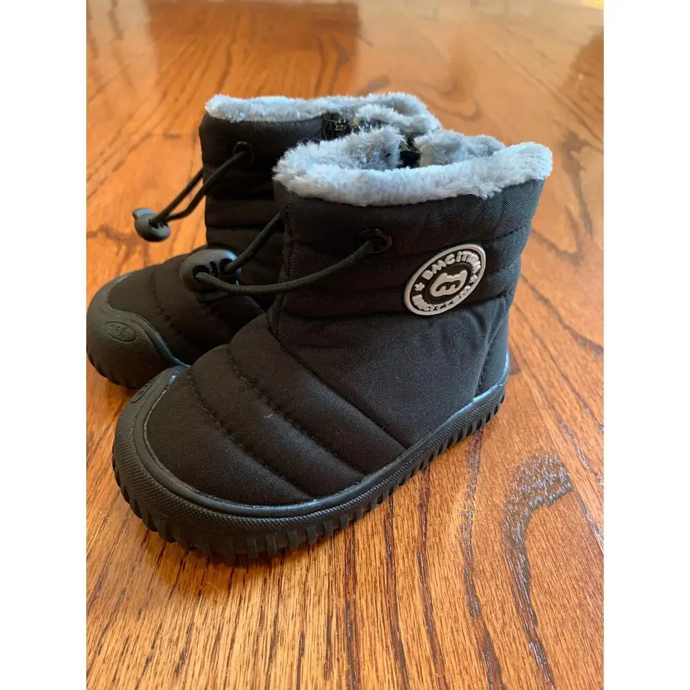 BMCiTYBM Toddler Winter Snow Boots Faux Fur Lined | Black | US 5.5 / 21/135